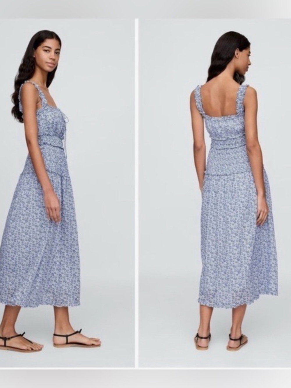 NWT Doen x GAP Light Blue Floral maxi Dress